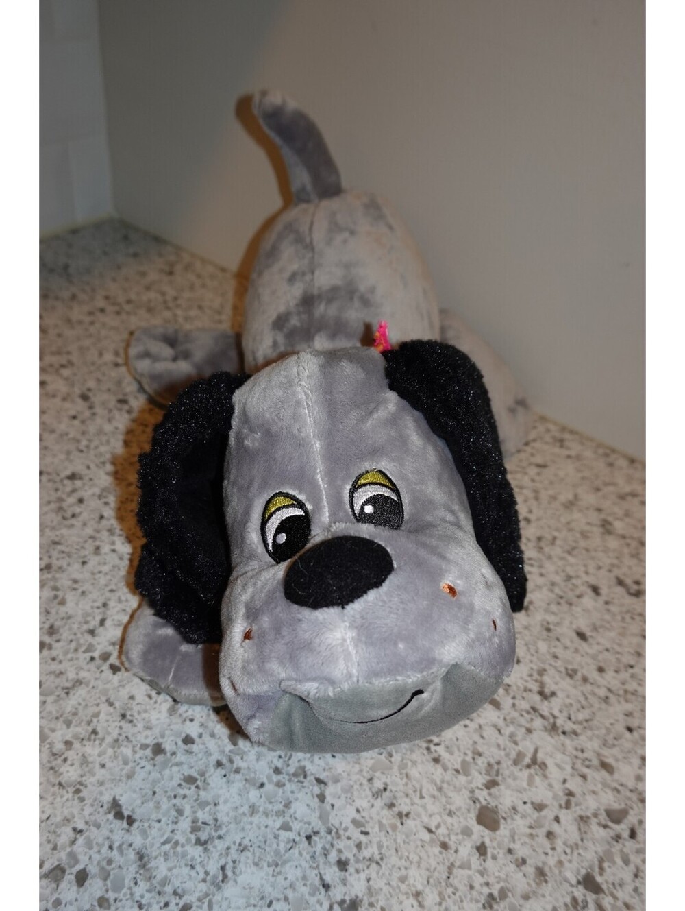 14" Pound Puppy Plush Gray with black ears